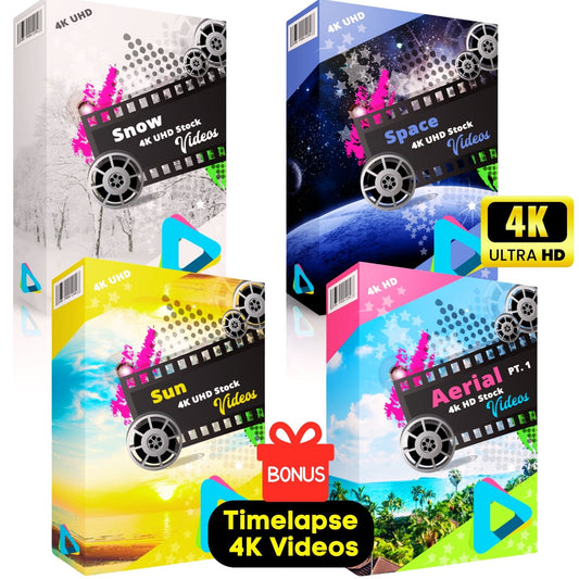 Aerial , Sun, Space, Snow 4K UHD Stock Videos