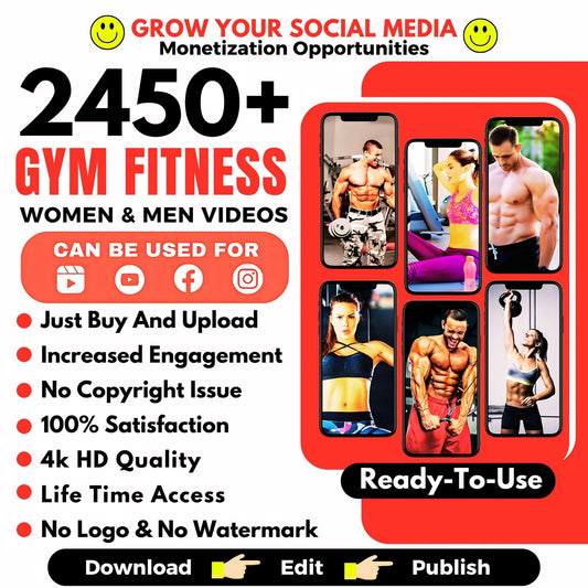 2450+ Ready-to-Use Gym / Workout Video Reels & Shots